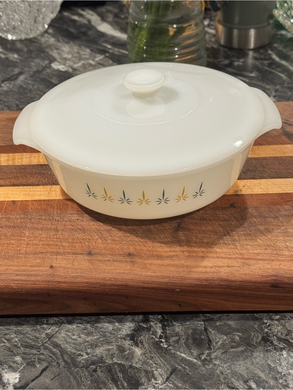 Vintage Fire King Casserole Dish with Lid